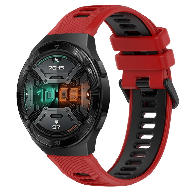 For Huawei Watch GT 2E 22mm Sports Two-Color Silicone Watch Band(Red+Black) - Smart Wear by PMC TechLife | Online Shopping South Africa | PMC TechLife