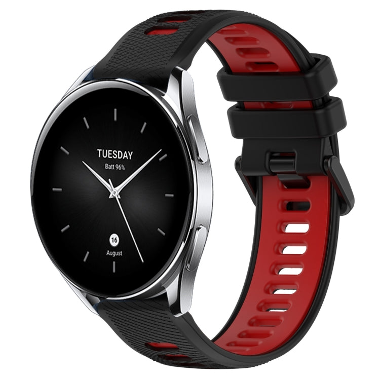 For Xiaomi Watch S2 42mm 22mm Sports Two-Color Silicone Watch Band(Black+Red) - Smart Wear by PMC TechLife | Online Shopping South Africa | PMC TechLife
