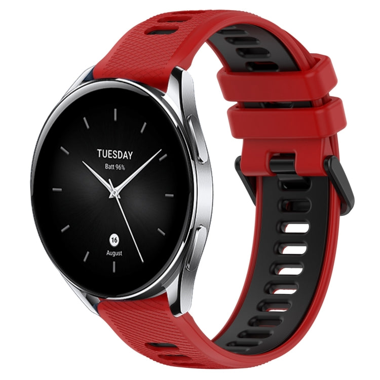 For Xiaomi Watch S2 42mm 22mm Sports Two-Color Silicone Watch Band(Red+Black) - Smart Wear by PMC TechLife | Online Shopping South Africa | PMC TechLife