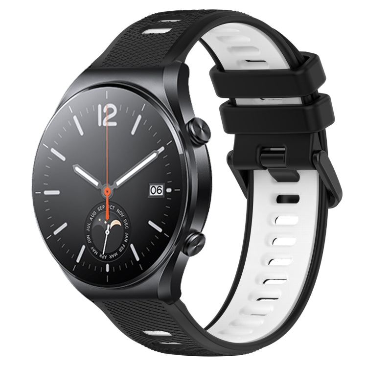 For Xiaomi MI Watch S1 22mm Sports Two-Color Silicone Watch Band(Black+White) -  by PMC Jewellery | Online Shopping South Africa | PMC Jewellery