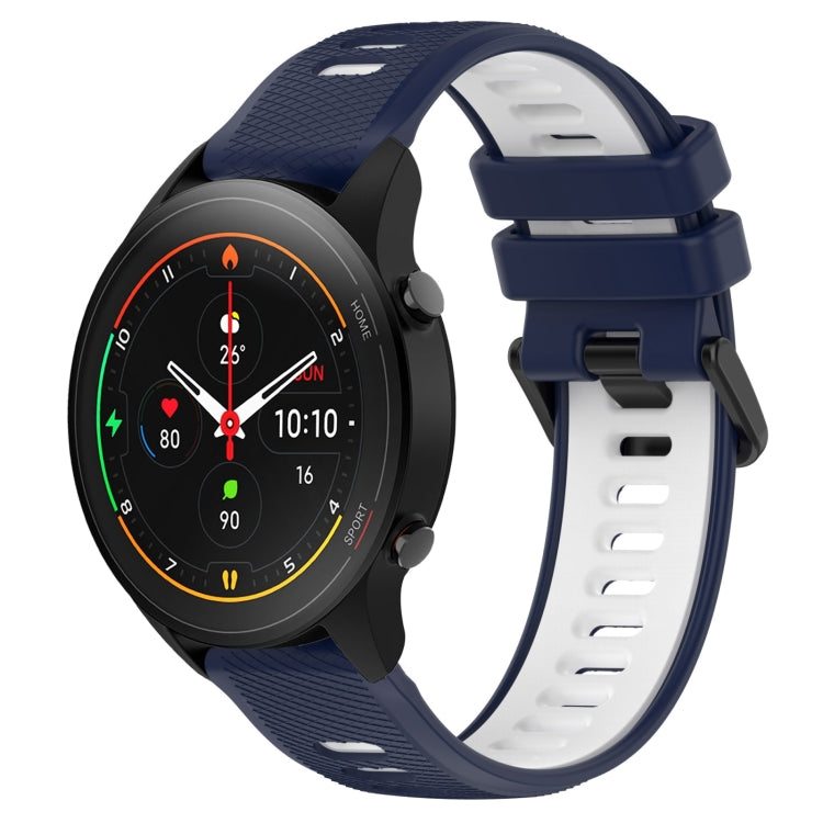 For Xiaomi MI Watch S1 Pro 22mm Sports Two-Color Silicone Watch Band(Midnight Blue+White) - Smart Wear by PMC TechLife | Online Shopping South Africa | PMC TechLife
