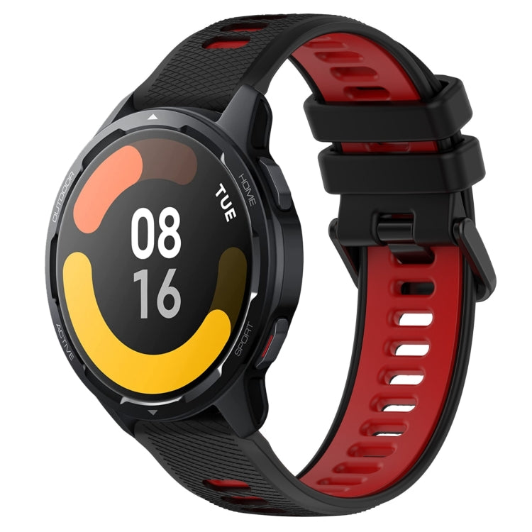 For Xiaomi Watch S1 Active 22mm Sports Two-Color Silicone Watch Band(Black+Red) - Smart Wear by PMC TechLife | Online Shopping South Africa | PMC TechLife