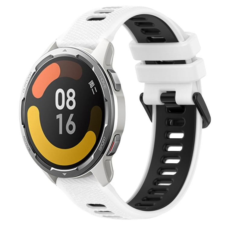 For Xiaomi MI Watch Color 2 22mm Sports Two-Color Silicone Watch Band(White+Black) - Smart Wear by PMC TechLife | Online Shopping South Africa | PMC TechLife