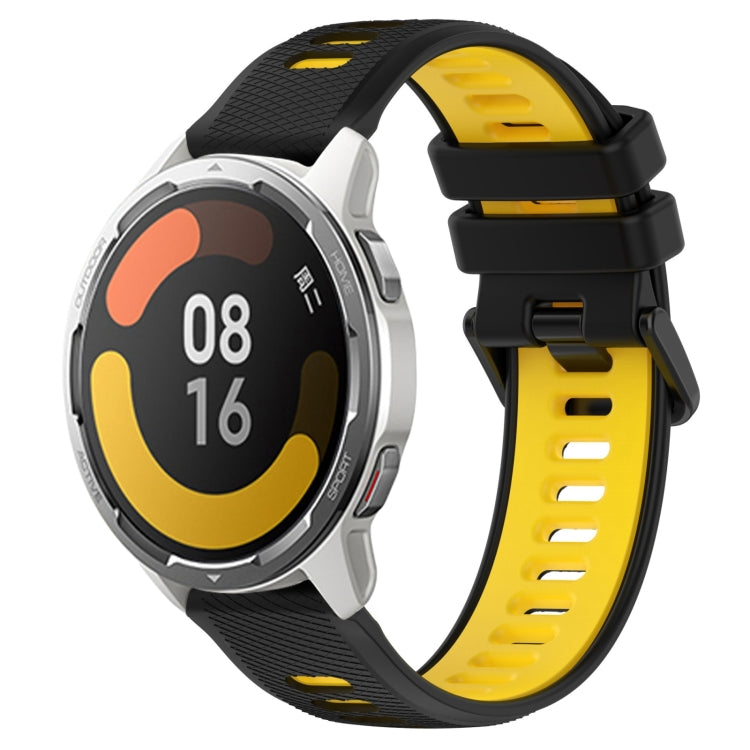 For Xiaomi MI Watch Color 2 22mm Sports Two-Color Silicone Watch Band(Black+Yellow) - Smart Wear by PMC TechLife | Online Shopping South Africa | PMC TechLife