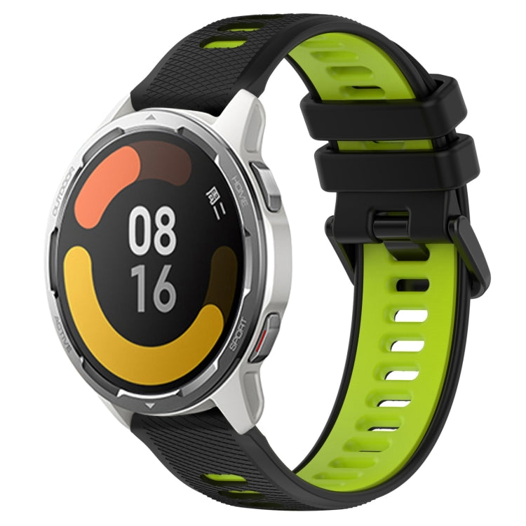 For Xiaomi MI Watch Color 2 22mm Sports Two-Color Silicone Watch Band(Black+Green) - Smart Wear by PMC TechLife | Online Shopping South Africa | PMC TechLife