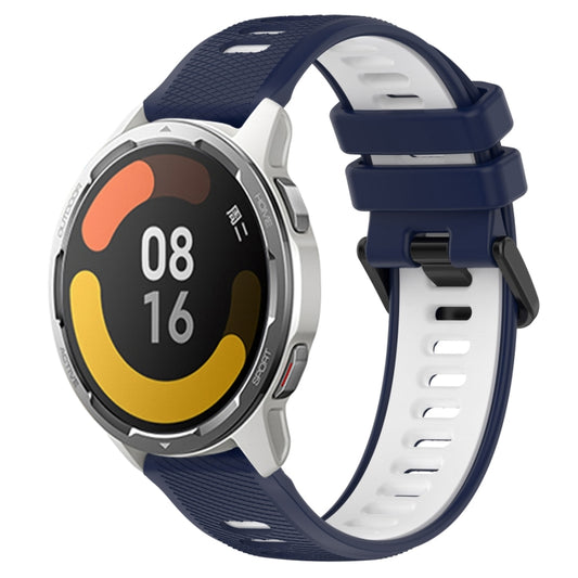 For Xiaomi MI Watch Color 2 22mm Sports Two-Color Silicone Watch Band(Midnight Blue+White) - Smart Wear by PMC Jewellery | Online Shopping South Africa | PMC Jewellery