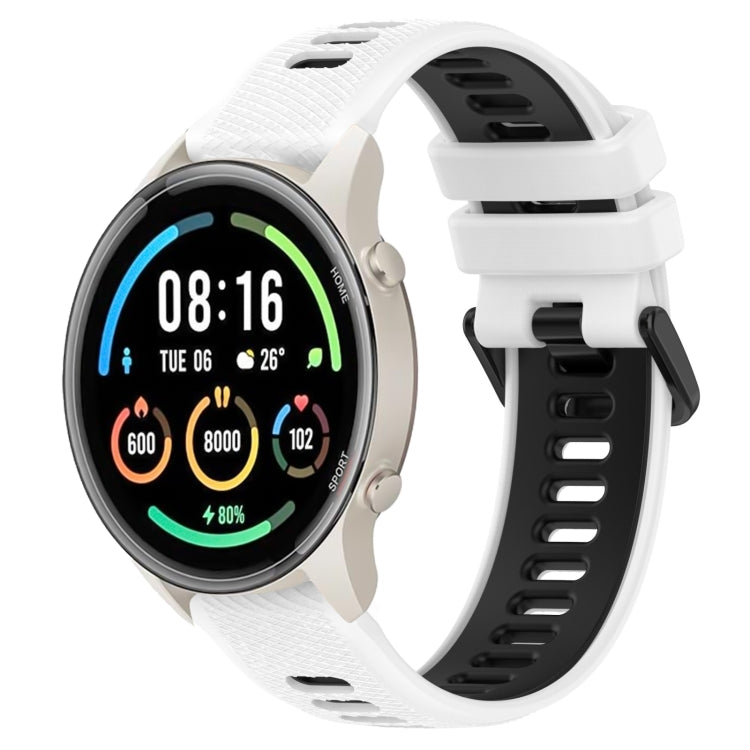 For Xiaomi MI Watch Sport 22mm Sports Two-Color Silicone Watch Band(White+Black) - Smart Wear by PMC TechLife | Online Shopping South Africa | PMC TechLife