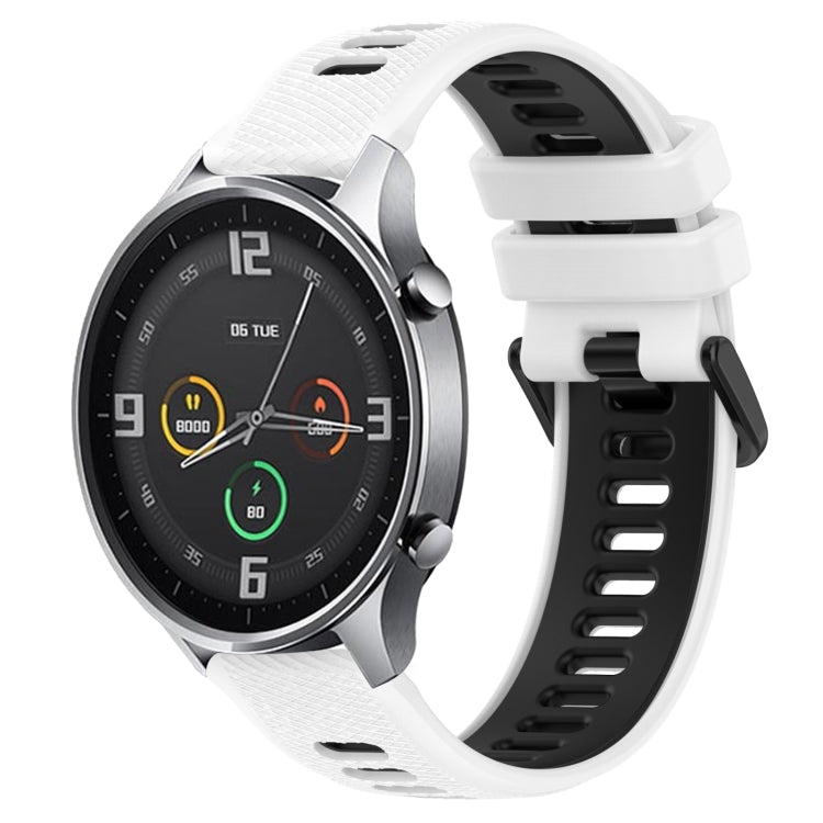 For Xiaomi MI Watch Color 22mm Sports Two-Color Silicone Watch Band(White+Black) - Smart Wear by PMC TechLife | Online Shopping South Africa | PMC TechLife