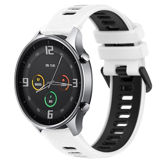 For Xiaomi MI Watch Color 22mm Sports Two-Color Silicone Watch Band(White+Black) - Smart Wear by PMC Jewellery | Online Shopping South Africa | PMC Jewellery