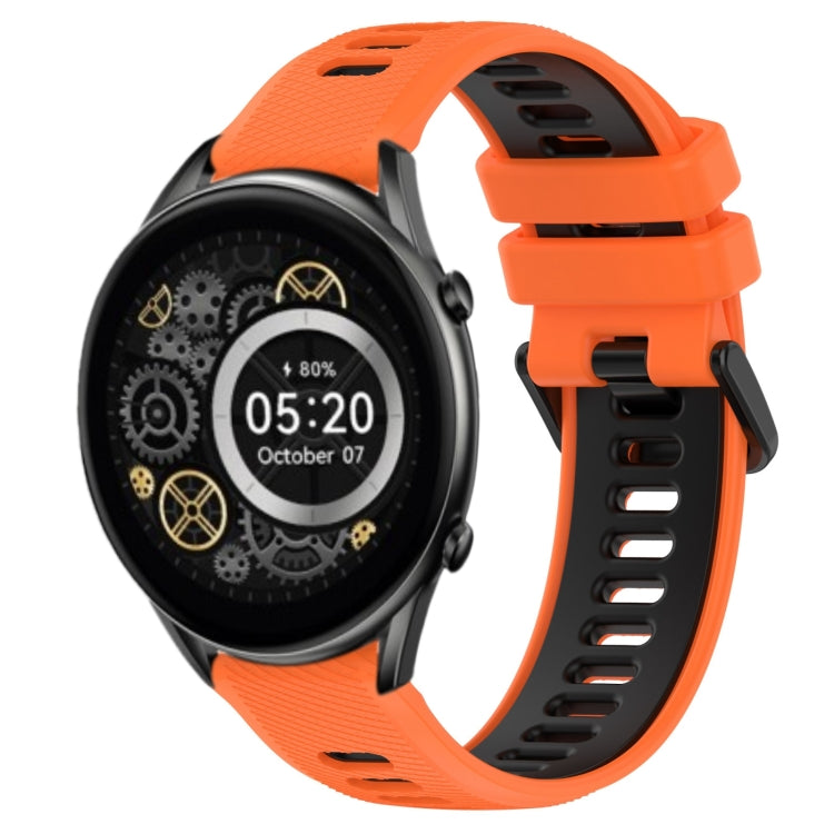 For Xiaomi Haylou RT2 LS10 22mm Sports Two-Color Silicone Watch Band(Orange+Black) - Smart Wear by PMC TechLife | Online Shopping South Africa | PMC TechLife