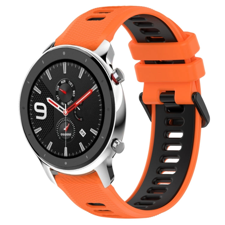 For Amazfit GTR 4 Pro 22MM Sports Two-Color Silicone Watch Band(Orange+Black) -  by PMC TechLife | Online Shopping South Africa | PMC TechLife