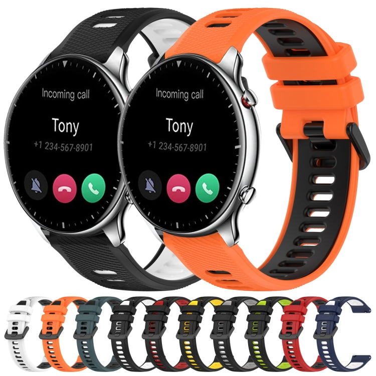 For Amazfit GTR 2 22MM Sports Two-Color Silicone Watch Band(Black+Red) - Smart Wear by PMC TechLife | Online Shopping South Africa | PMC TechLife
