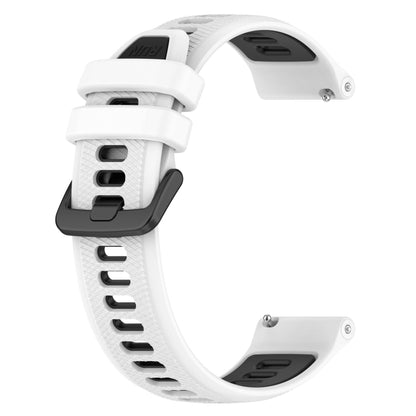 For Garmin Forerunner 265 22mm Sports Two-Color Silicone Watch Band(White+Black) - Smart Wear by PMC Jewellery | Online Shopping South Africa | PMC Jewellery