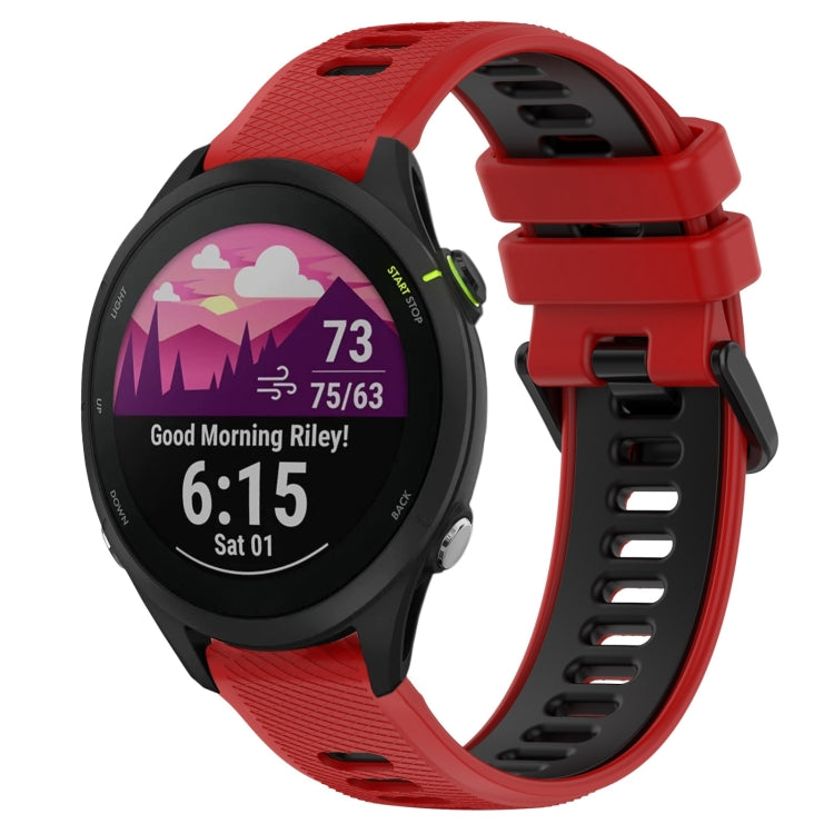 For Garmin Forerunner 255 Music 22mm Sports Two-Color Silicone Watch Band(Red+Black) - Smart Wear by PMC Jewellery | Online Shopping South Africa | PMC Jewellery