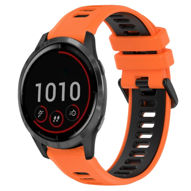 For Garmin Vivoactive 4 22mm Sports Two-Color Silicone Watch Band(Orange+Black) -  by PMC Jewellery | Online Shopping South Africa | PMC Jewellery