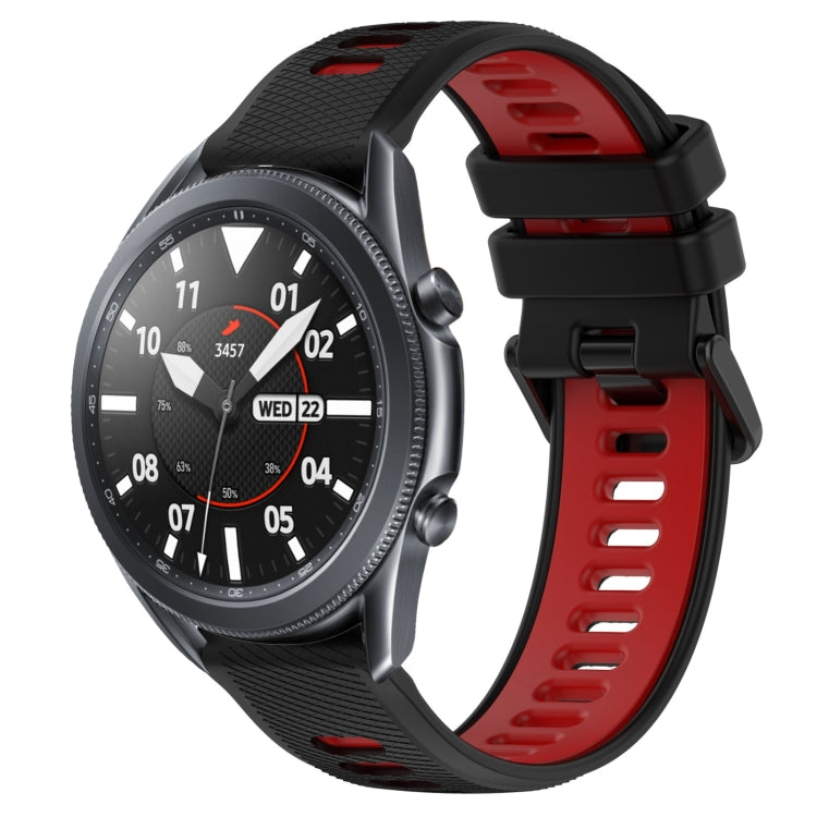 For Samsung Galaxy Watch3 45mm 22mm Sports Two-Color Silicone Watch Band(Black+Red) - Smart Wear by PMC TechLife | Online Shopping South Africa | PMC TechLife