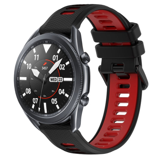 For Samsung Galaxy Watch3 45mm 22mm Sports Two-Color Silicone Watch Band(Black+Red) - Smart Wear by PMC Jewellery | Online Shopping South Africa | PMC Jewellery