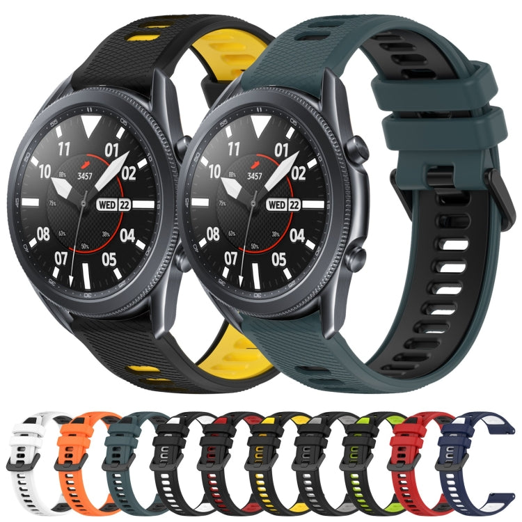 For Samsung Galaxy Watch3 45mm 22mm Sports Two-Color Silicone Watch Band(Black+Red) - Smart Wear by PMC TechLife | Online Shopping South Africa | PMC TechLife