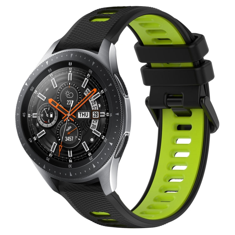 For Samsung Galaxy Watch 46mm 22mm Sports Two-Color Silicone Watch Band(Black+Green) - Smart Wear by PMC TechLife | Online Shopping South Africa | PMC TechLife