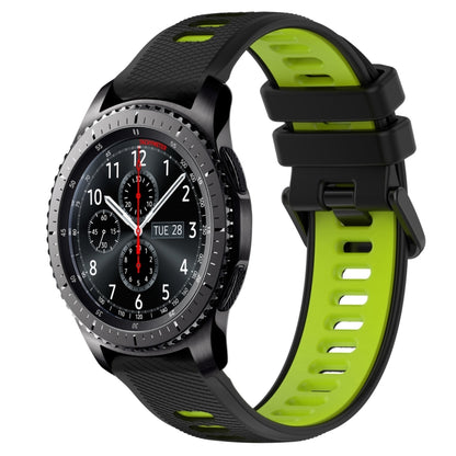 For Samsung Gear S3 Frontier 22mm Sports Two-Color Silicone Watch Band(Black+Green) -  by PMC Jewellery | Online Shopping South Africa | PMC Jewellery