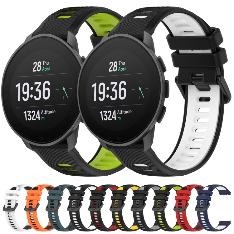 For SUUNTO 5 Peak 22mm Sports Two-Color Silicone Watch Band(White+Black) - Smart Wear by PMC Jewellery | Online Shopping South Africa | PMC Jewellery