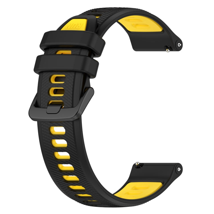 For  SUUNTO 9 Peak 22mm Sports Two-Color Silicone Watch Band(Black+Yellow) - Smart Wear by PMC TechLife | Online Shopping South Africa | PMC TechLife