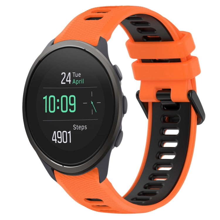 For SUUNTO 5 Peak 22mm Sports Two-Color Silicone Watch Band(Orange+Black) - Smart Wear by PMC TechLife | Online Shopping South Africa | PMC TechLife