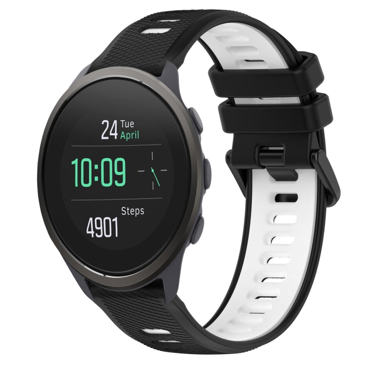 For SUUNTO 5 Peak 22mm Sports Two-Color Silicone Watch Band(Black+White) - Smart Wear by PMC TechLife | Online Shopping South Africa | PMC TechLife