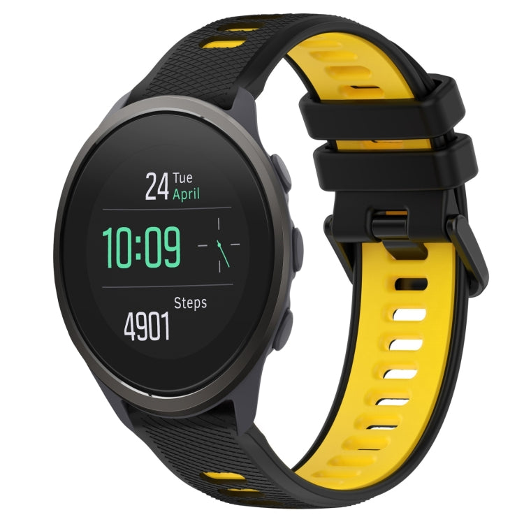 For SUUNTO 5 Peak 22mm Sports Two-Color Silicone Watch Band(Black+Yellow) - Smart Wear by PMC TechLife | Online Shopping South Africa | PMC TechLife
