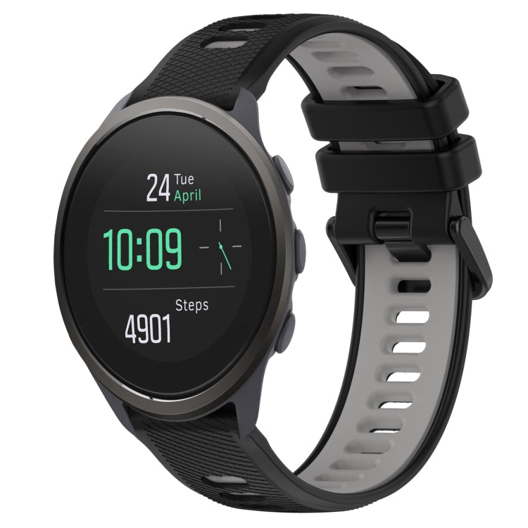 For SUUNTO 5 Peak 22mm Sports Two-Color Silicone Watch Band(Black+Grey) - Smart Wear by PMC TechLife | Online Shopping South Africa | PMC TechLife