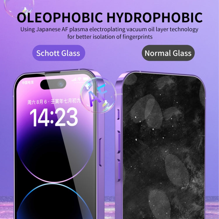 For iPhone 14 Pro 2pcs ENKAY Hat-Prince 25 Degree Privacy 8K UHD AGC Tempered Glass Film - iPhone 14 Pro Tempered Glass by ENKAY | Online Shopping South Africa | PMC TechLife | Buy Now Pay Later Mobicred