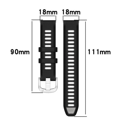 For Garmin Venu 2S 18mm Sports Two-Color Steel Buckle Silicone Watch Band(Starlight+Black) -  by PMC Jewellery | Online Shopping South Africa | PMC Jewellery