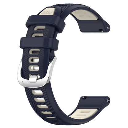 For Garmin Active S 18mm Sports Two-Color Steel Buckle Silicone Watch Band(Midnight Blue+Starlight) - Smart Wear by PMC Jewellery | Online Shopping South Africa | PMC Jewellery