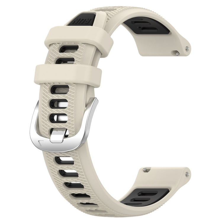 For Garmin VivoMove Style 20mm Sports Two-Color Steel Buckle Silicone Watch Band(Starlight+Black) - Smart Wear by PMC TechLife | Online Shopping South Africa | PMC TechLife