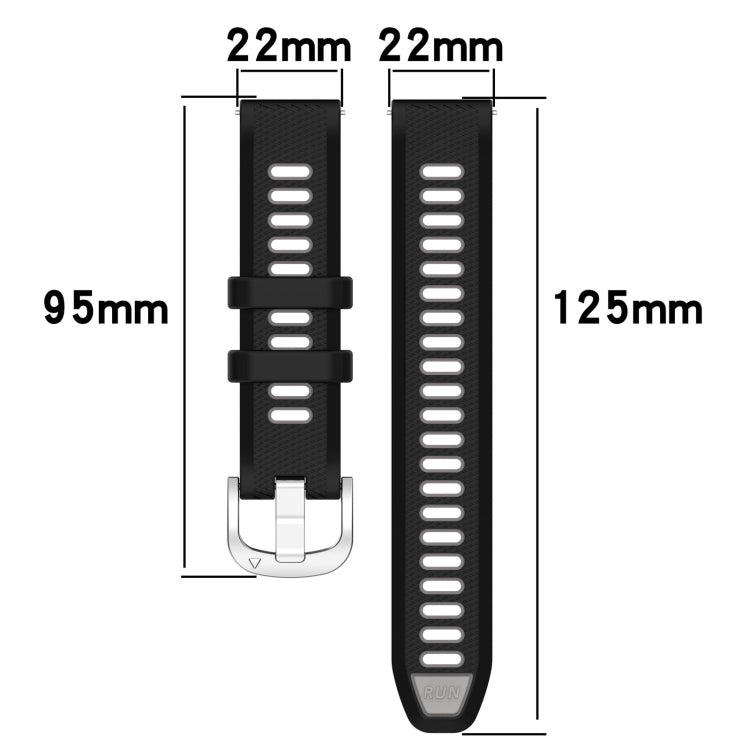 For Xiaomi Haylou RT2 LS10 22mm Sports Two-Color Steel Buckle Silicone Watch Band(Starlight+Black) - Smart Wear by PMC Jewellery | Online Shopping South Africa | PMC Jewellery