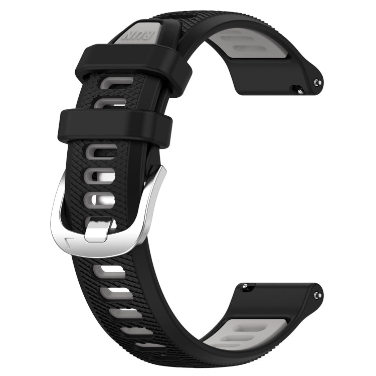 For Xiaomi MI Watch Sport 22mm Sports Two-Color Steel Buckle Silicone Watch Band(Black+Grey) - Smart Wear by PMC TechLife | Online Shopping South Africa | PMC TechLife