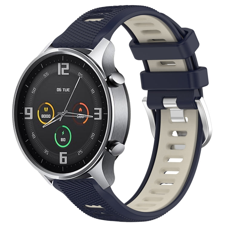 For Xiaomi MI Watch Sport 22mm Sports Two-Color Steel Buckle Silicone Watch Band(Midnight Blue+Starlight) - Smart Wear by PMC TechLife | Online Shopping South Africa | PMC TechLife