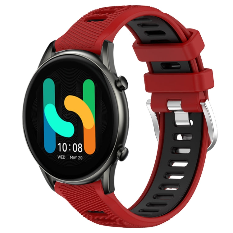For Xiaomi MI Watch Color 22mm Sports Two-Color Steel Buckle Silicone Watch Band(Red+Black) - Smart Wear by PMC TechLife | Online Shopping South Africa | PMC TechLife