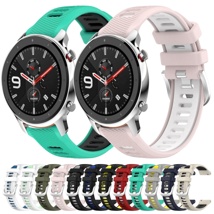 For Amazfit GTR 4 Pro 22mm Cross Texture Two Color Silicone Steel Buckle Watch Band(Red+Black) - Smart Wear by PMC TechLife | Online Shopping South Africa | PMC TechLife