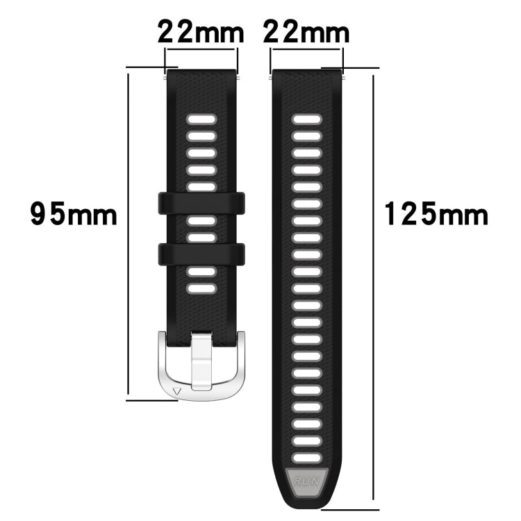 For Amazfit GTR 3 Pro 22mm Cross Texture Two Color Silicone Steel Buckle Watch Band(Black+Blue) - Smart Wear by PMC TechLife | Online Shopping South Africa | PMC TechLife