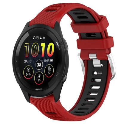 For Garmin Forerunner 265 22mm Sports Two-Color Steel Buckle Silicone Watch Band(Red+Black) -  by PMC Jewellery | Online Shopping South Africa | PMC Jewellery