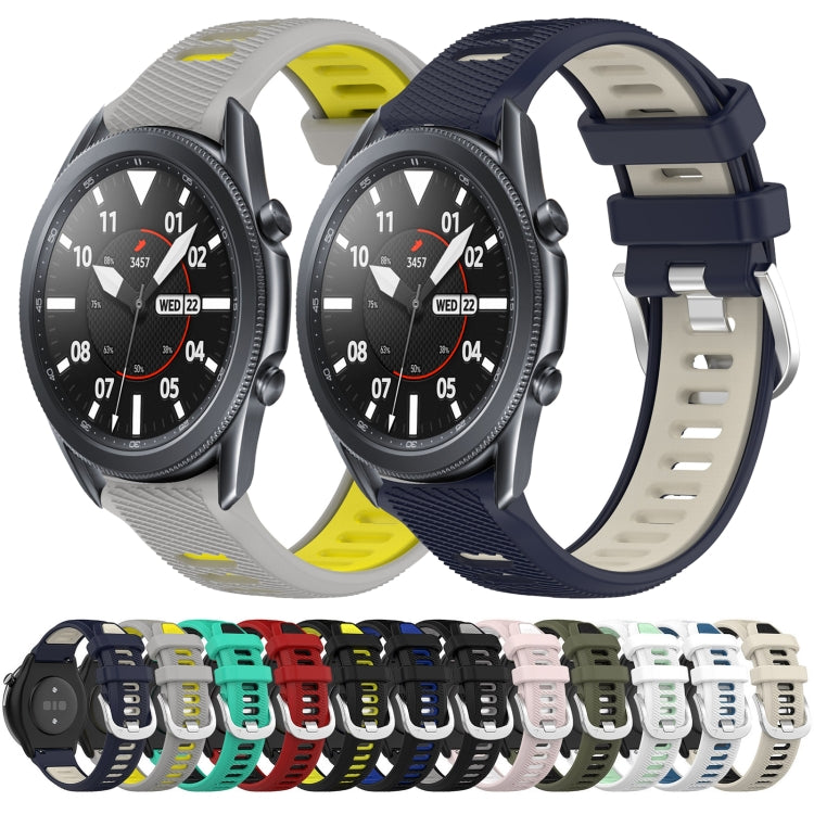 For Samsung Gear S3 Classic 22mm Sports Two-Color Steel Buckle Silicone Watch Band(Pink+White) - Smart Wear by PMC TechLife | Online Shopping South Africa | PMC TechLife