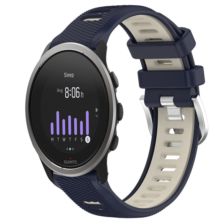 For SUUNTO 5 Peak 22mm Sports Two-Color Steel Buckle Silicone Watch Band(Midnight Blue+Starlight) - Smart Wear by PMC TechLife | Online Shopping South Africa | PMC TechLife