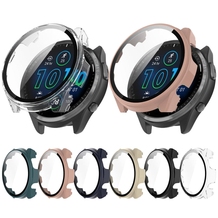 For Garmin Forerunner 965 PC + Toughened Film Integrated Watch Protective Case(Pink) - Smart Wear by PMC TechLife | Online Shopping South Africa | PMC TechLife