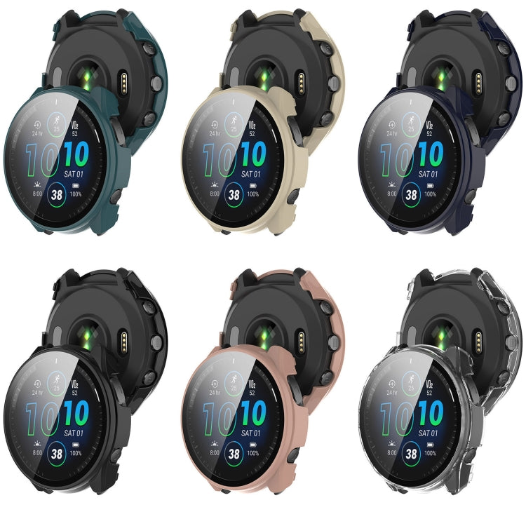 For Garmin Forerunner 965 PC + Toughened Film Integrated Watch Protective Case(Transparent) - Smart Wear by PMC TechLife | Online Shopping South Africa | PMC TechLife
