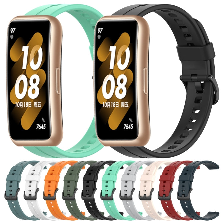 For Huawei Band 7 Solid Color Silicone Watch Band(Lake Blue) - Smart Wear by PMC TechLife | Online Shopping South Africa | PMC TechLife