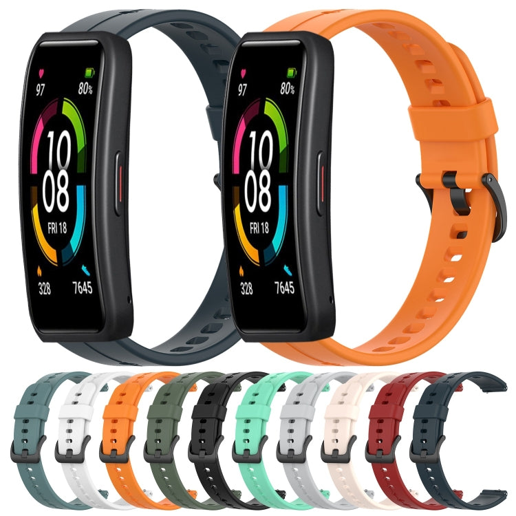For Huawei Band 6 Solid Color Silicone Watch Band(White) - Smart Wear by PMC TechLife | Online Shopping South Africa | PMC TechLife