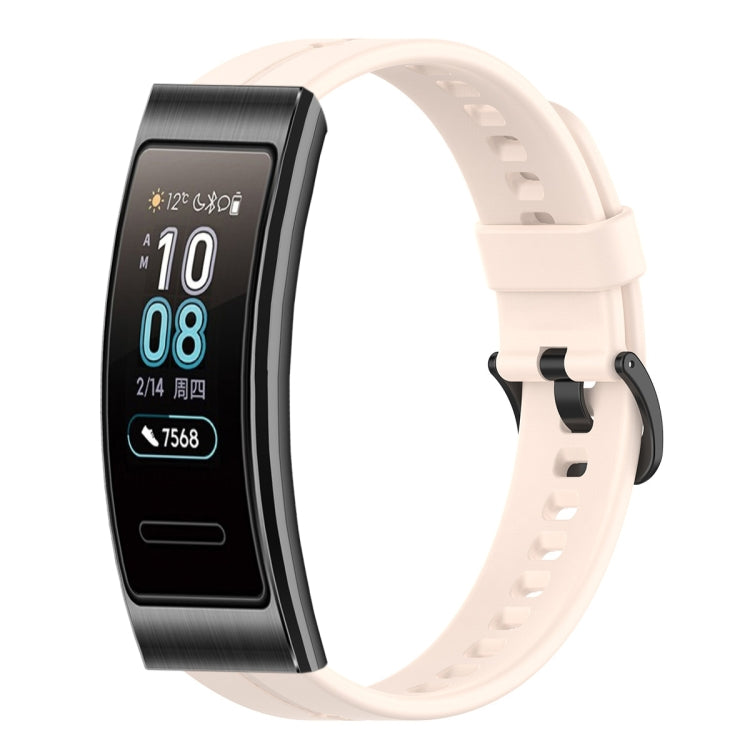 For Huawei Band 3 Solid Color Silicone Watch Band(Pink) - Smart Wear by PMC TechLife | Online Shopping South Africa | PMC TechLife