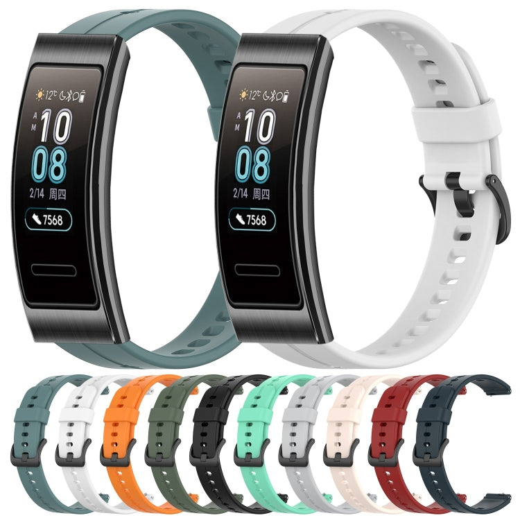 For Huawei Band 3 Solid Color Silicone Watch Band(Midnight Blue) - Smart Wear by PMC TechLife | Online Shopping South Africa | PMC TechLife
