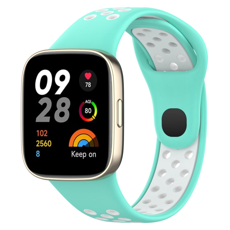 For Redmi Watch 3 Sports Two-Color Silicone Watch Band(Teal+White) - Smart Wear by PMC TechLife | Online Shopping South Africa | PMC TechLife